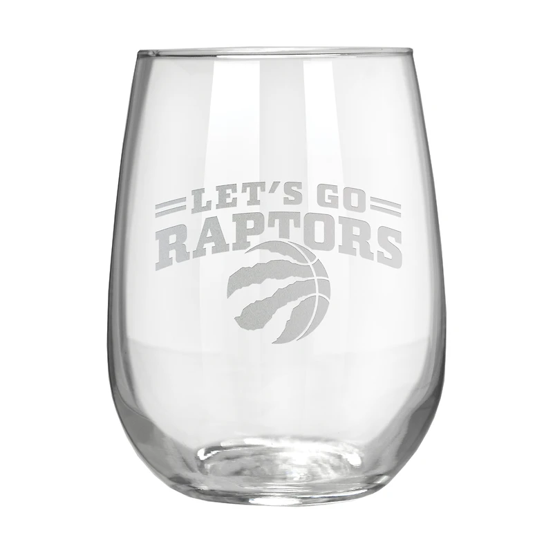 Toronto Raptors Etched 17oz. Rally Cry Stemless Wine Glass