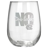 North Carolina Tar Heels Etched 17oz. City Stemless Wine Glass