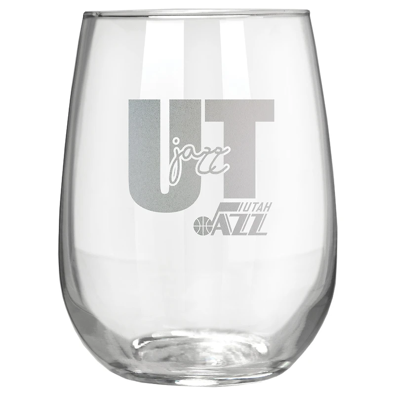 Utah Jazz Etched 17oz. City Stemless Wine Glass