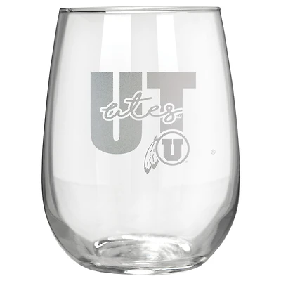 Utah Utes Etched 17oz. City Stemless Wine Glass