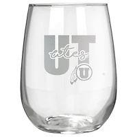 Utah Utes Etched 17oz. City Stemless Wine Glass