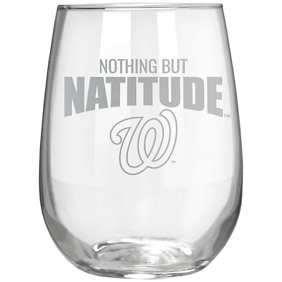 Washington Nationals Etched 17oz. Rally Cry Stemless Wine Glass