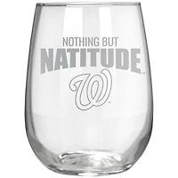 Washington Nationals Etched 17oz. Rally Cry Stemless Wine Glass