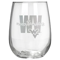 West Virginia Mountaineers Etched 17oz. City Stemless Wine Glass
