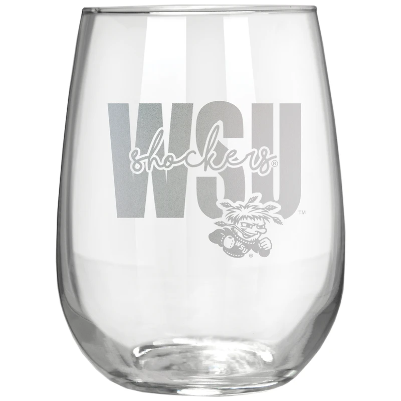 Wichita State Shockers Etched 17oz. City Stemless Wine Glass