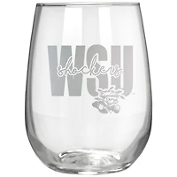 Wichita State Shockers Etched 17oz. City Stemless Wine Glass