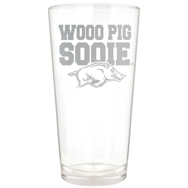 Arkansas Razorbacks Etched 16oz. Rally Cry Pint Glass