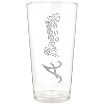 Atlanta Braves Etched 16oz. Vertical Rally Cry Pint Glass