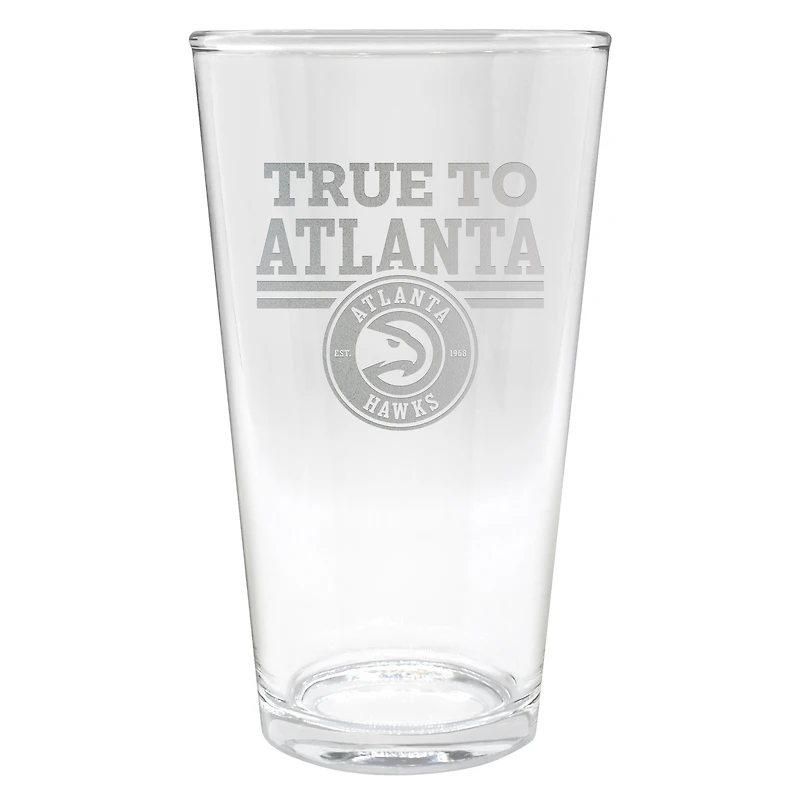 Atlanta Hawks Etched 16oz. Rally Cry Pint Glass