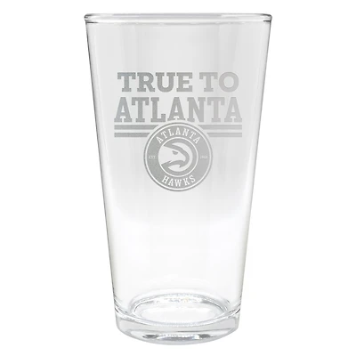 Atlanta Hawks Etched 16oz. Rally Cry Pint Glass