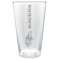 Baltimore Ravens Etched 16oz. Vertical Rally Cry Pint Glass