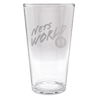 Brooklyn Nets Etched 16oz. Rally Cry Pint Glass