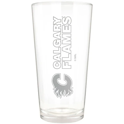 Calgary Flames Etched 16oz. Vertical Rally Cry Pint Glass