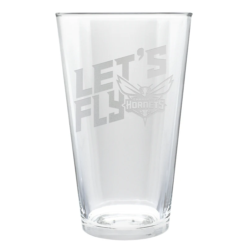 Charlotte Hornets Etched 16oz. Rally Cry Pint Glass
