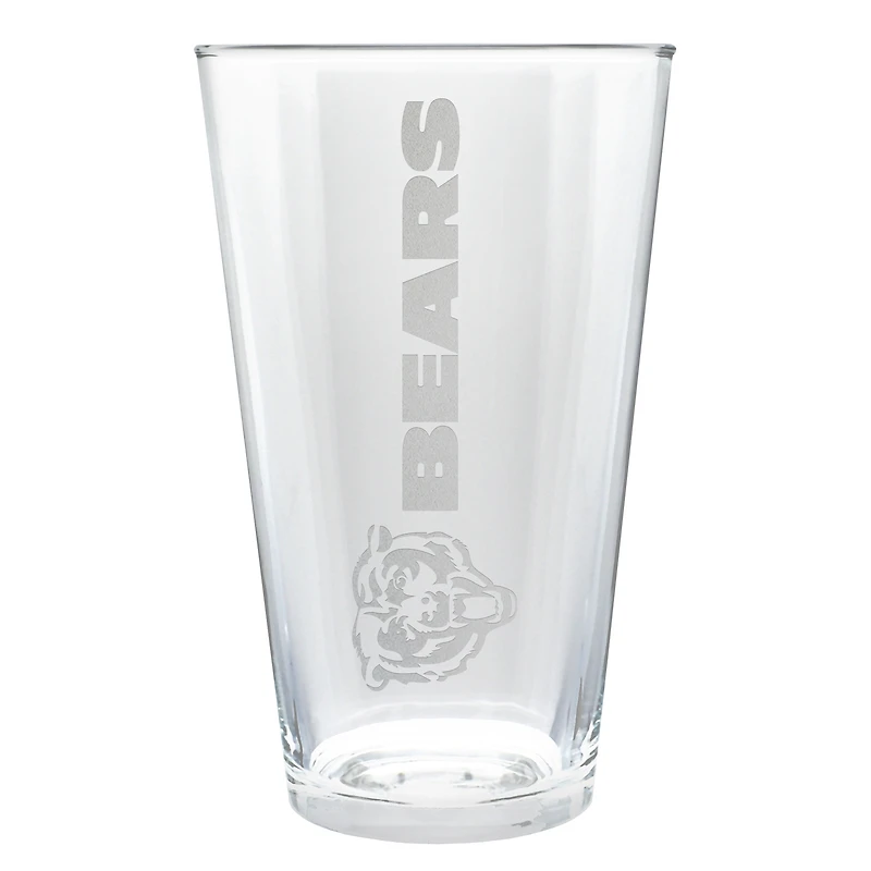 Chicago Bears Etched 16oz. Vertical Rally Cry Pint Glass