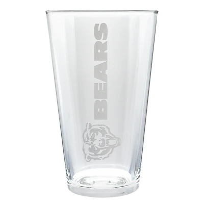 Chicago Bears Etched 16oz. Vertical Rally Cry Pint Glass