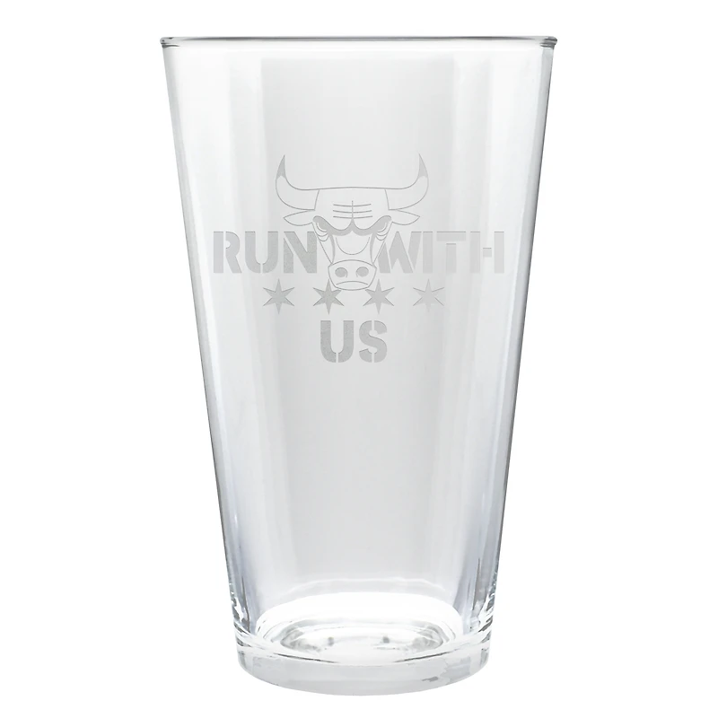 Chicago Bulls Etched 16oz. Rally Cry Pint Glass