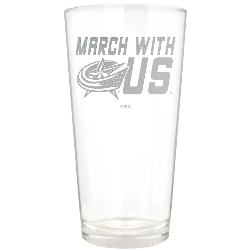Columbus Blue Jackets Etched 16oz. Rally Cry Pint Glass