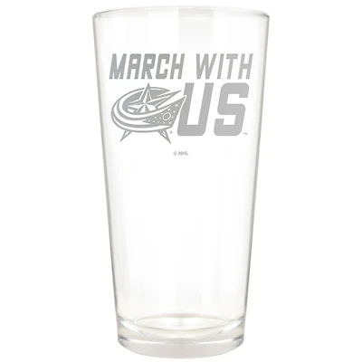 Columbus Blue Jackets Etched 16oz. Rally Cry Pint Glass