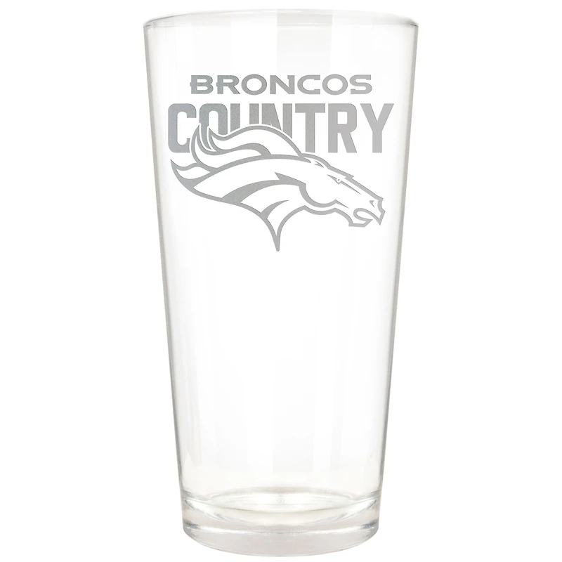 Denver Broncos Etched 16oz. Rally Cry Pint Glass