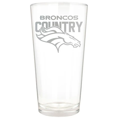 Denver Broncos Etched 16oz. Rally Cry Pint Glass