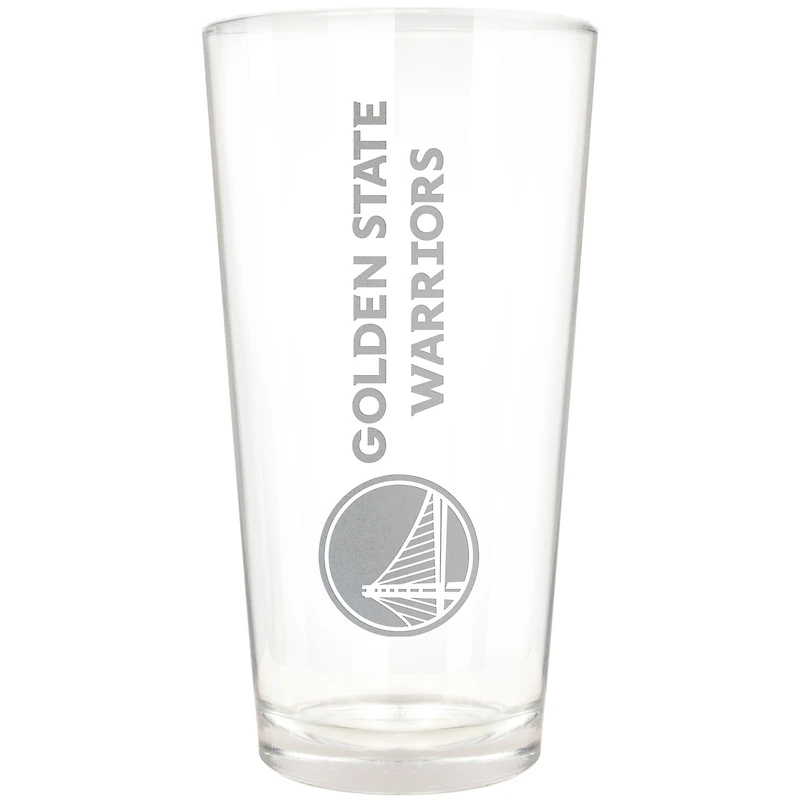 Golden State Warriors Etched 16oz. Vertical Rally Cry Pint Glass