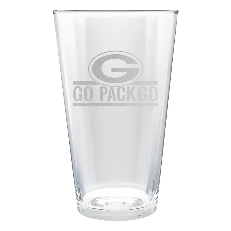 Green Bay Packers Etched 16oz. Rally Cry Pint Glass