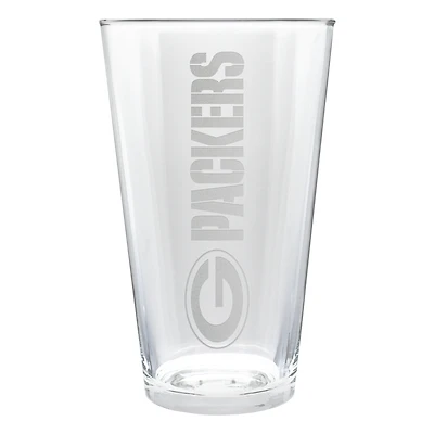 Green Bay Packers Etched 16oz. Vertical Rally Cry Pint Glass