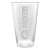 Green Bay Packers Etched 16oz. Vertical Rally Cry Pint Glass
