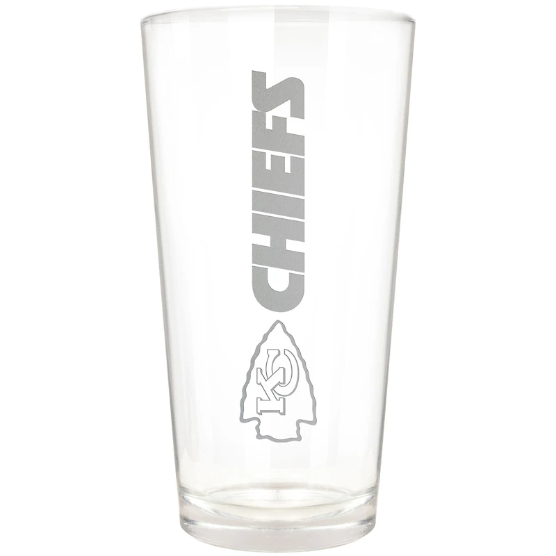 Kansas City Chiefs Etched 16oz. Vertical Rally Cry Pint Glass