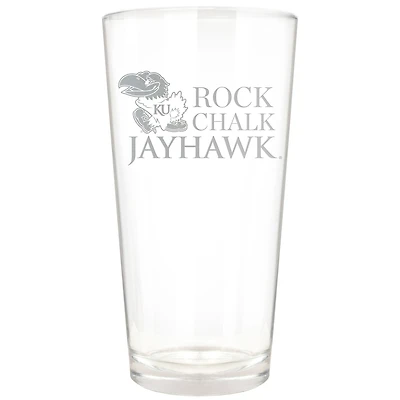 Kansas Jayhawks Etched 16oz. Rally Cry Pint Glass