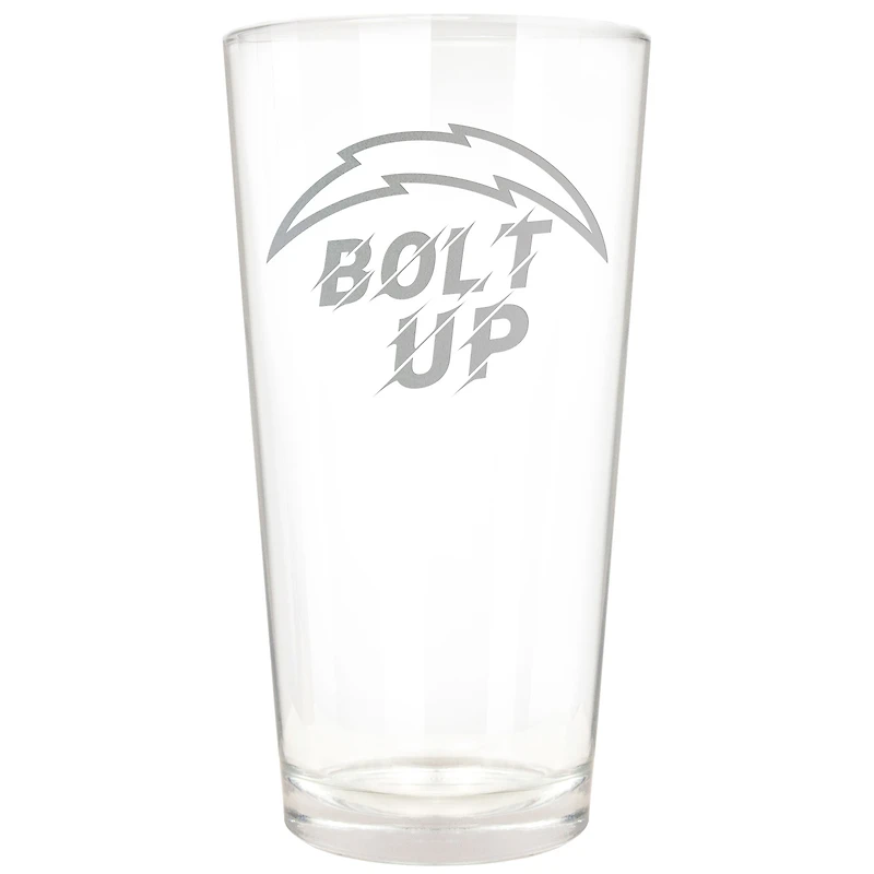 Los Angeles Chargers Etched 16oz. Rally Cry Pint Glass