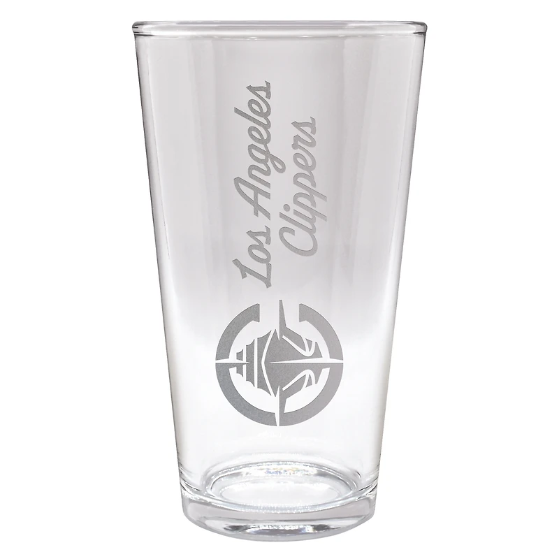 LA Clippers Etched 16oz. Vertical Rally Cry Pint Glass