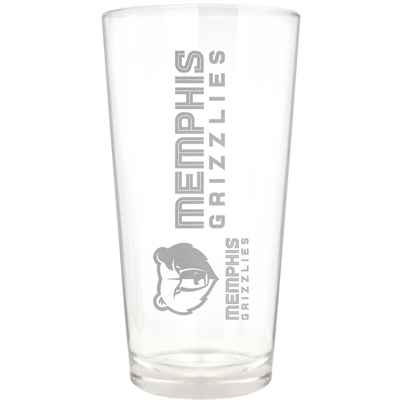 Memphis Grizzlies Etched 16oz. Vertical Rally Cry Pint Glass