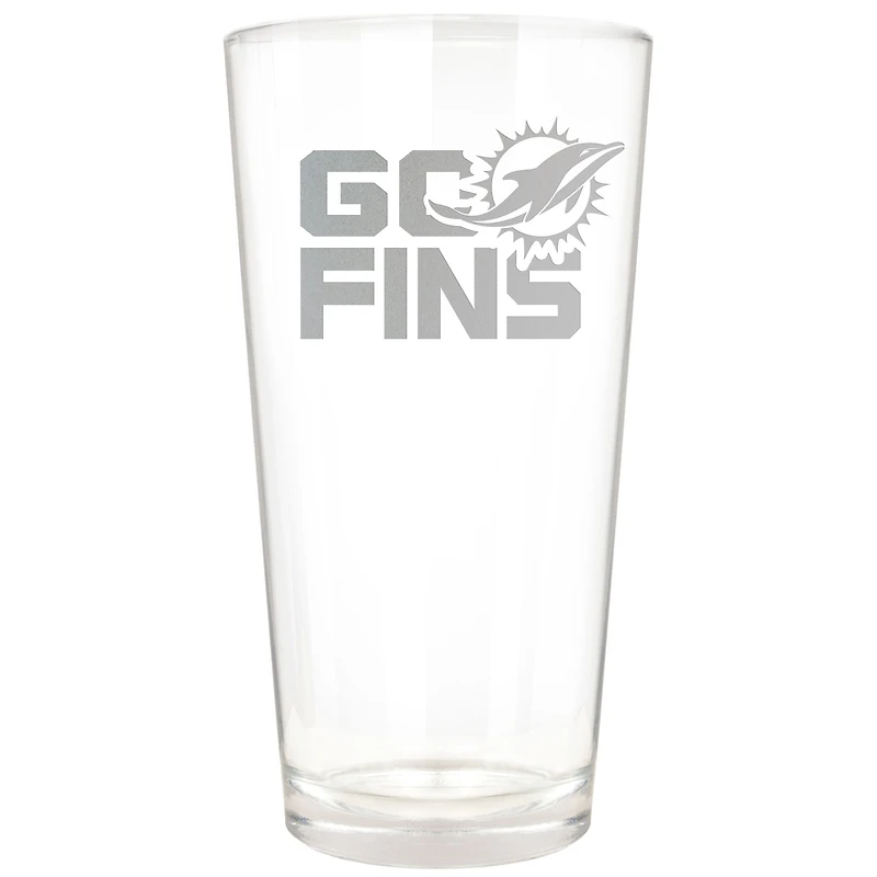 Miami Dolphins Etched 16oz. Rally Cry Pint Glass
