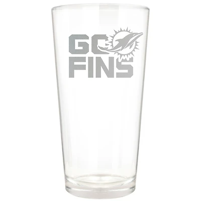 Miami Dolphins Etched 16oz. Rally Cry Pint Glass