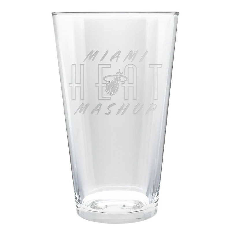 Miami Heat Etched 16oz. Rally Cry Pint Glass
