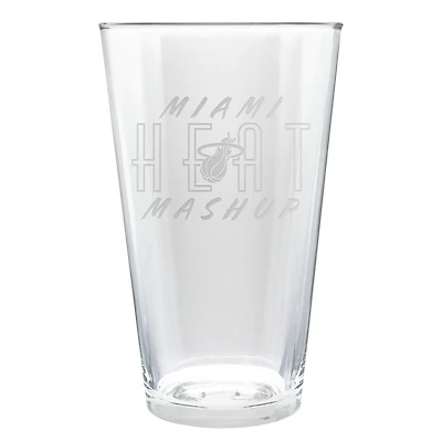 Miami Heat Etched 16oz. Rally Cry Pint Glass