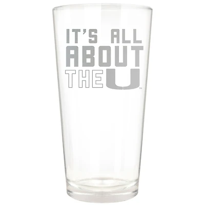 Miami Hurricanes Etched 16oz. Rally Cry Pint Glass