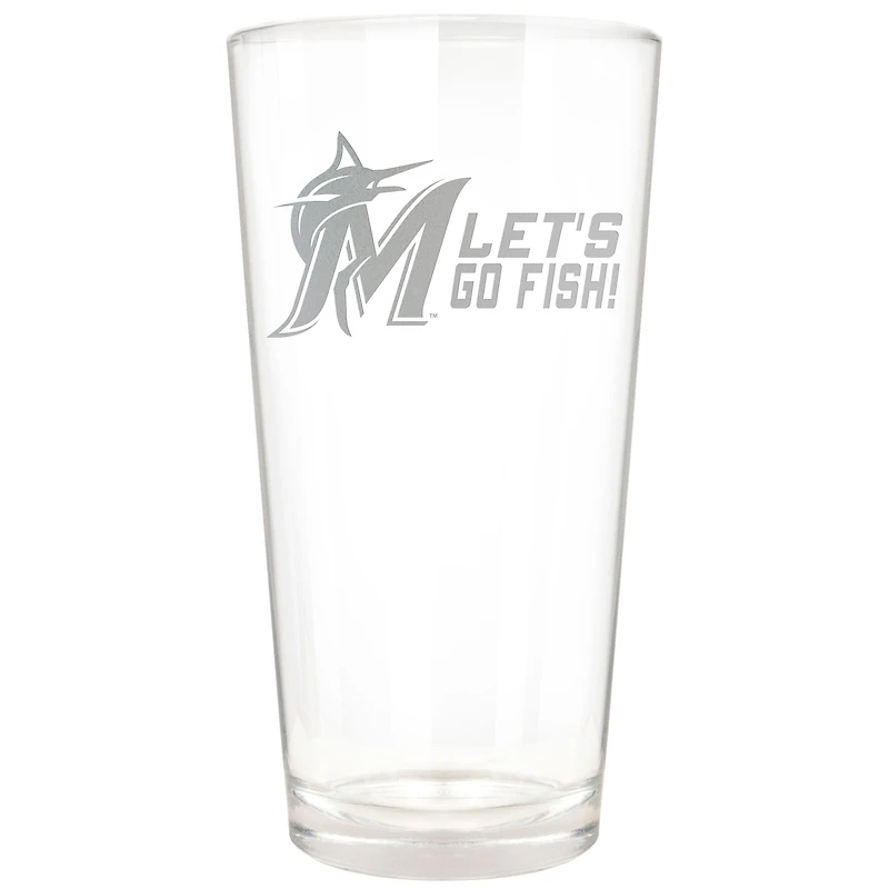 Miami Marlins Etched 16oz. Rally Cry Pint Glass