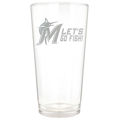 Miami Marlins Etched 16oz. Rally Cry Pint Glass