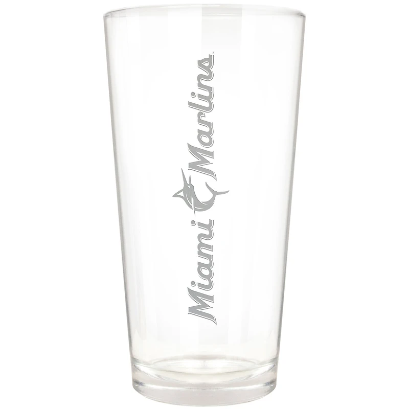 Miami Marlins Etched 16oz. Vertical Rally Cry Pint Glass