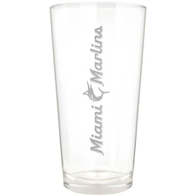 Miami Marlins Etched 16oz. Vertical Rally Cry Pint Glass