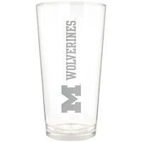 Michigan Wolverines Etched 16oz. Vertical Rally Cry Pint Glass