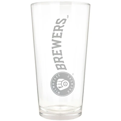 Milwaukee Brewers Etched 16oz. Vertical Rally Cry Pint Glass