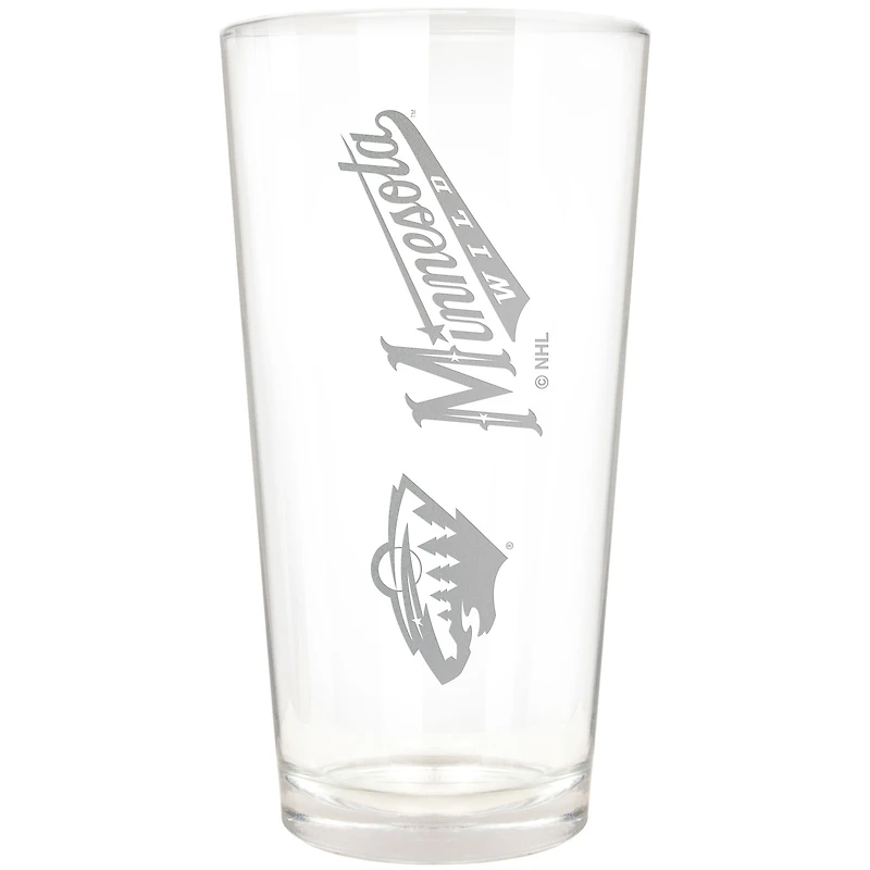 Minnesota Wild Etched 16oz. Vertical Rally Cry Pint Glass