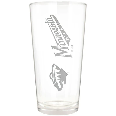Minnesota Wild Etched 16oz. Vertical Rally Cry Pint Glass