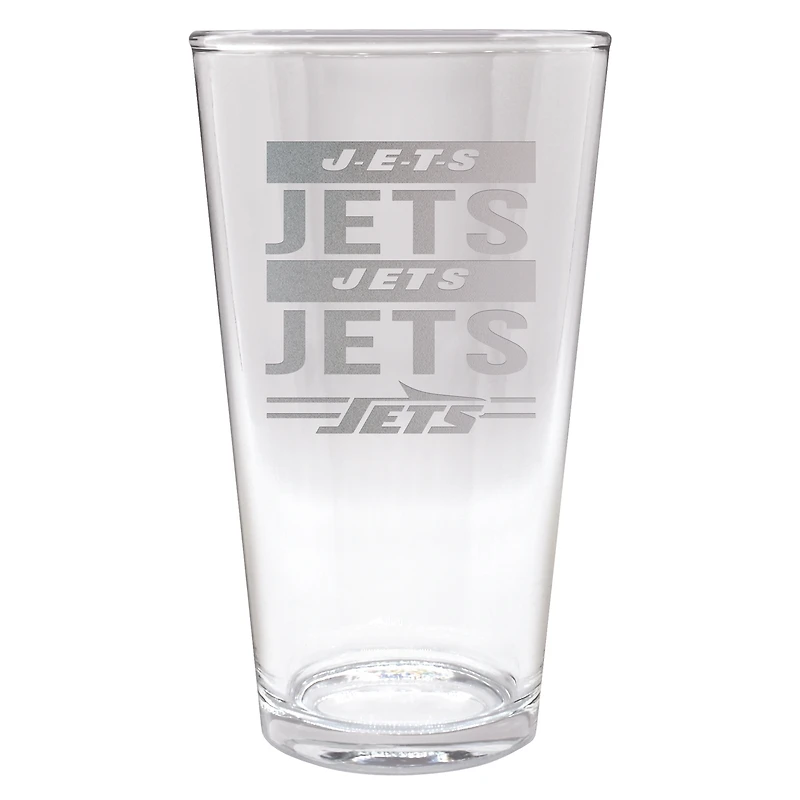 New York Jets Etched 16oz. Rally Cry Pint Glass