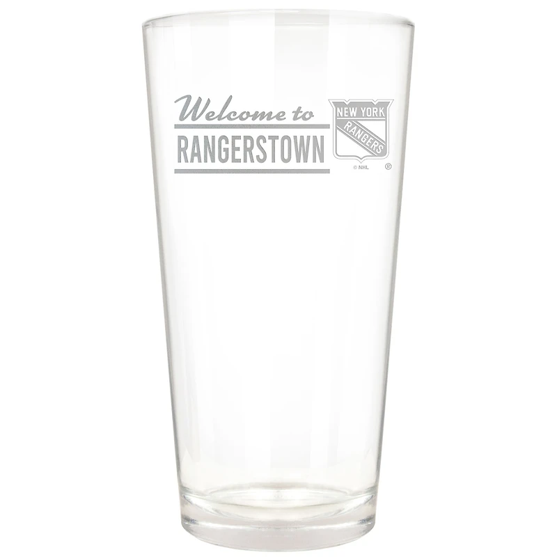 New York Rangers Etched 16oz. Rally Cry Pint Glass