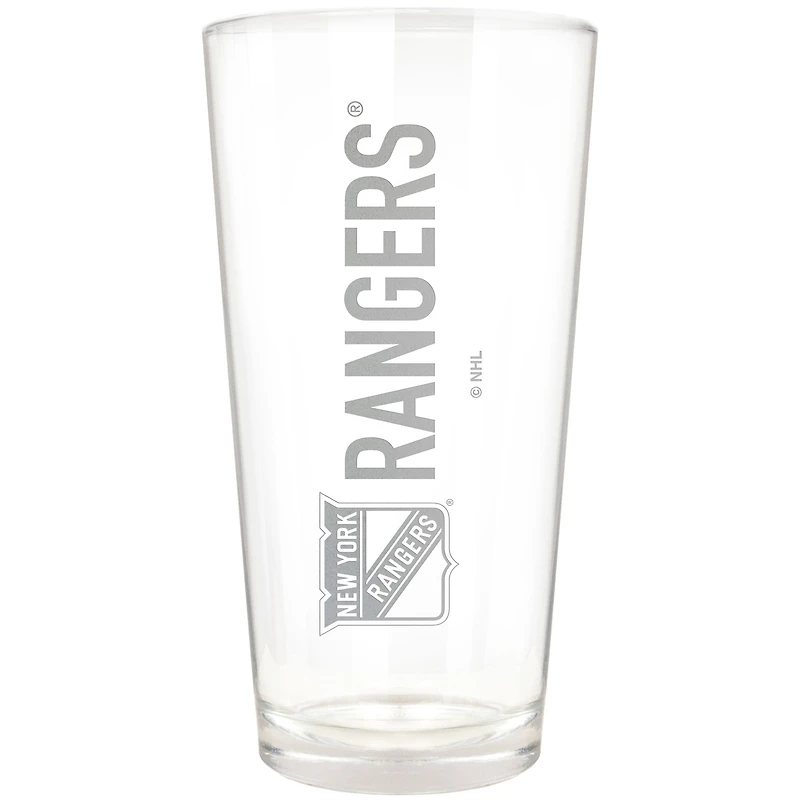 New York Rangers Etched 16oz. Vertical Rally Cry Pint Glass